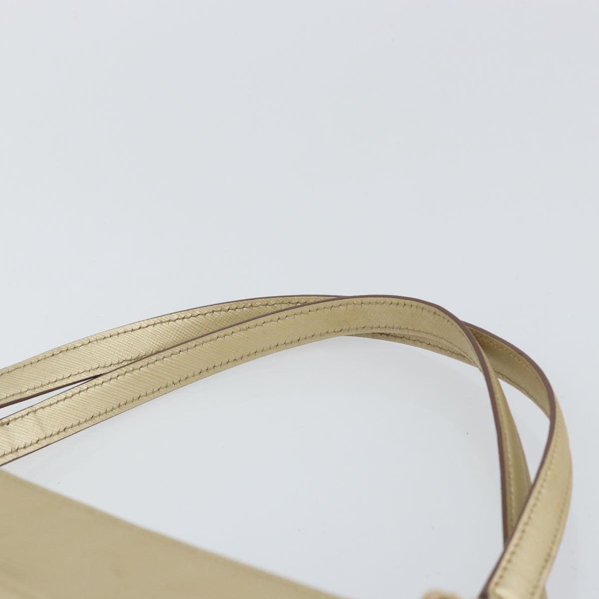 Salvatore Ferragamo Gancini Shoulder Bag Leather Gold Auth 162322