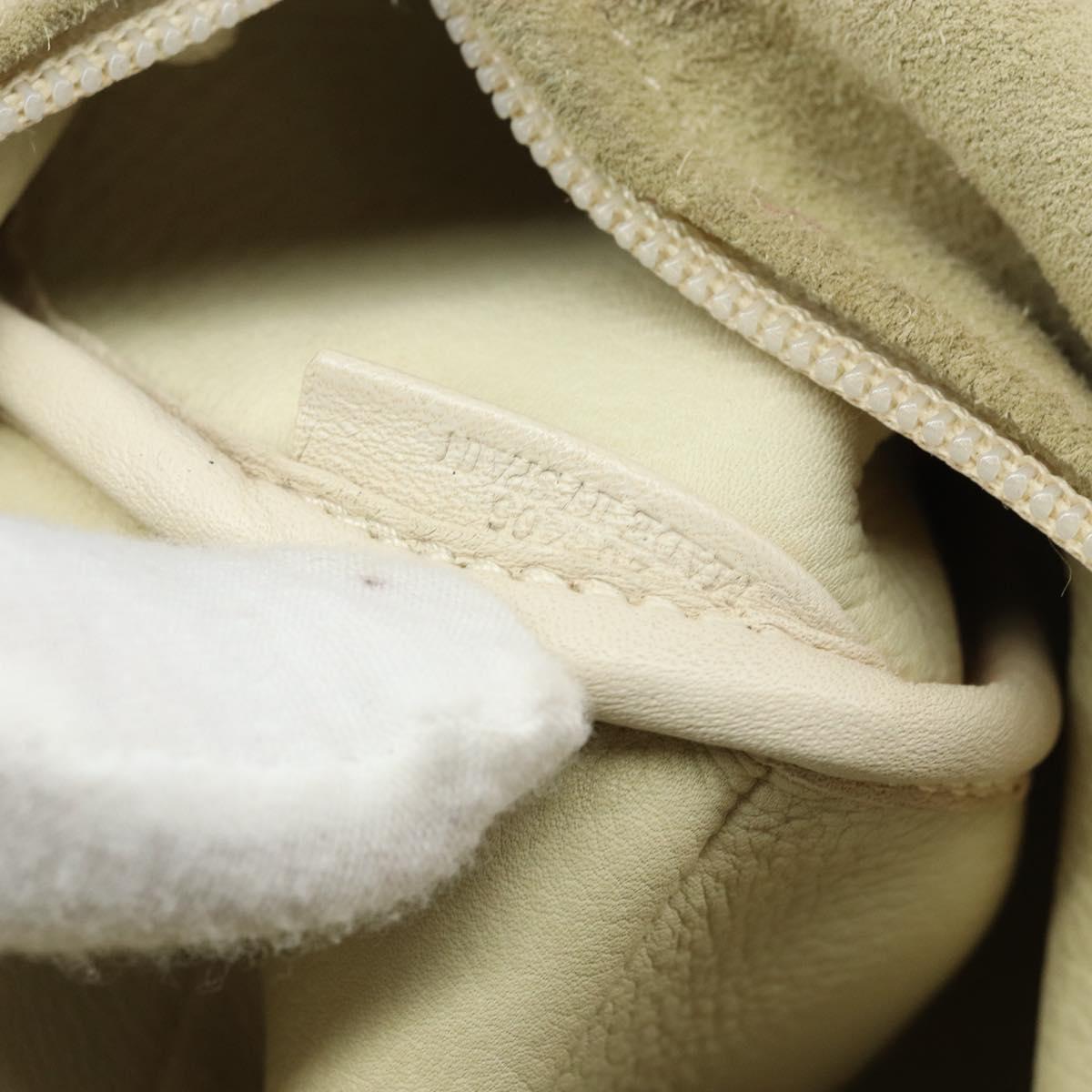 LOEWE Anagram Hand Bag Suede Beige Silver Auth 162324