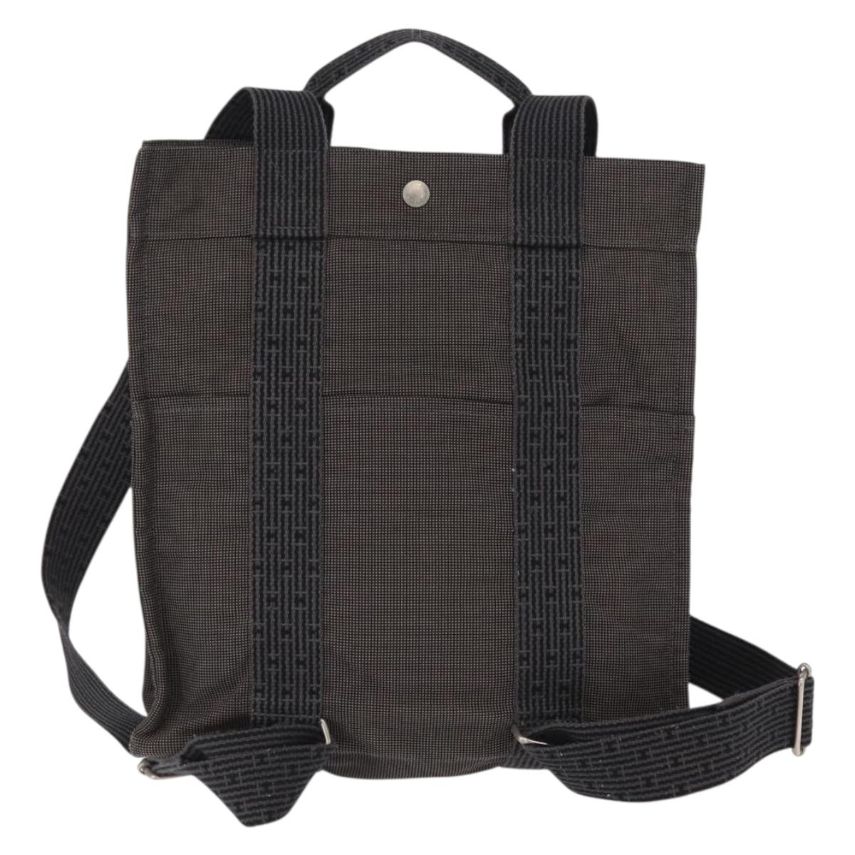 HERMES Her Line A Dos MM Backpack Canvas Gray Silver Auth 162331