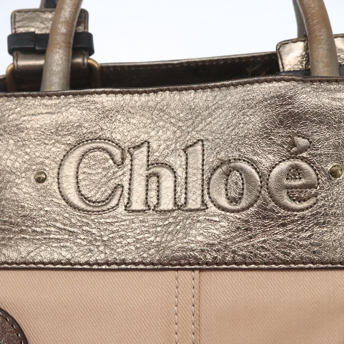 Chloe Tote Bag PVC Leather Gold Auth 162332