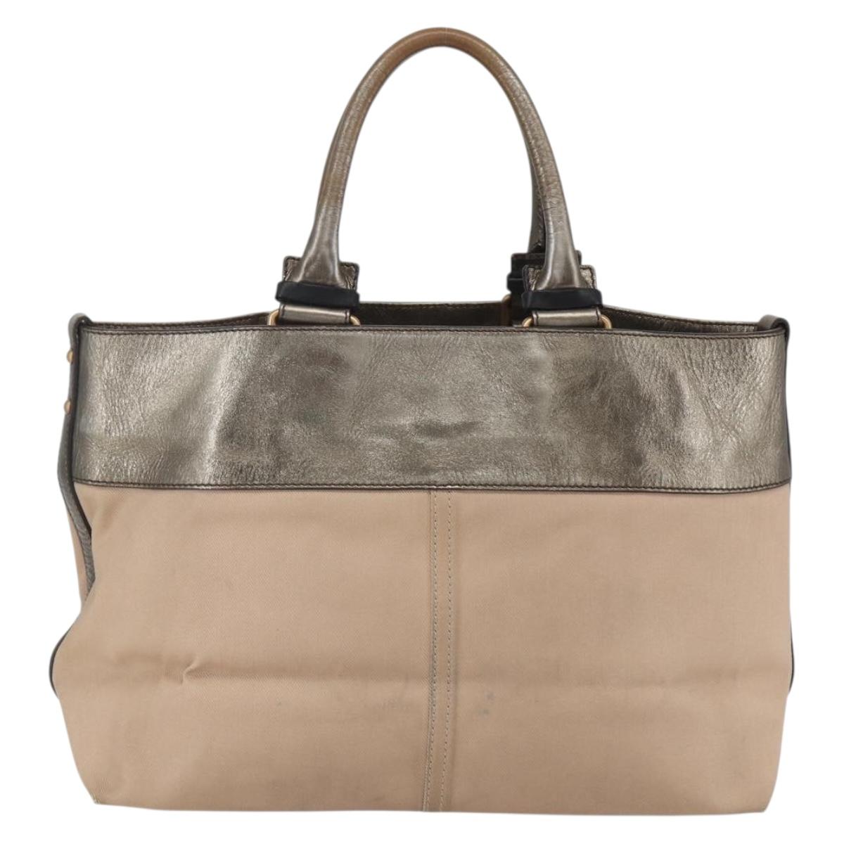 Chloe Tote Bag PVC Leather Gold Auth 162332