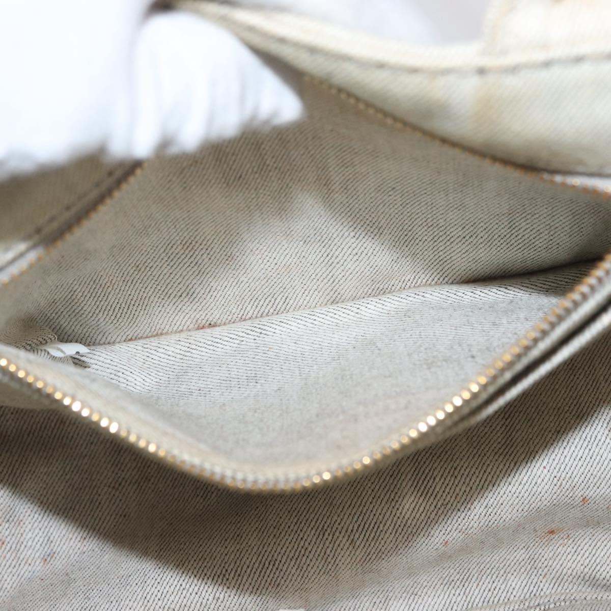 PRADA Canapa PM Hand Bag Canvas 2way Gray Gold Auth 162339