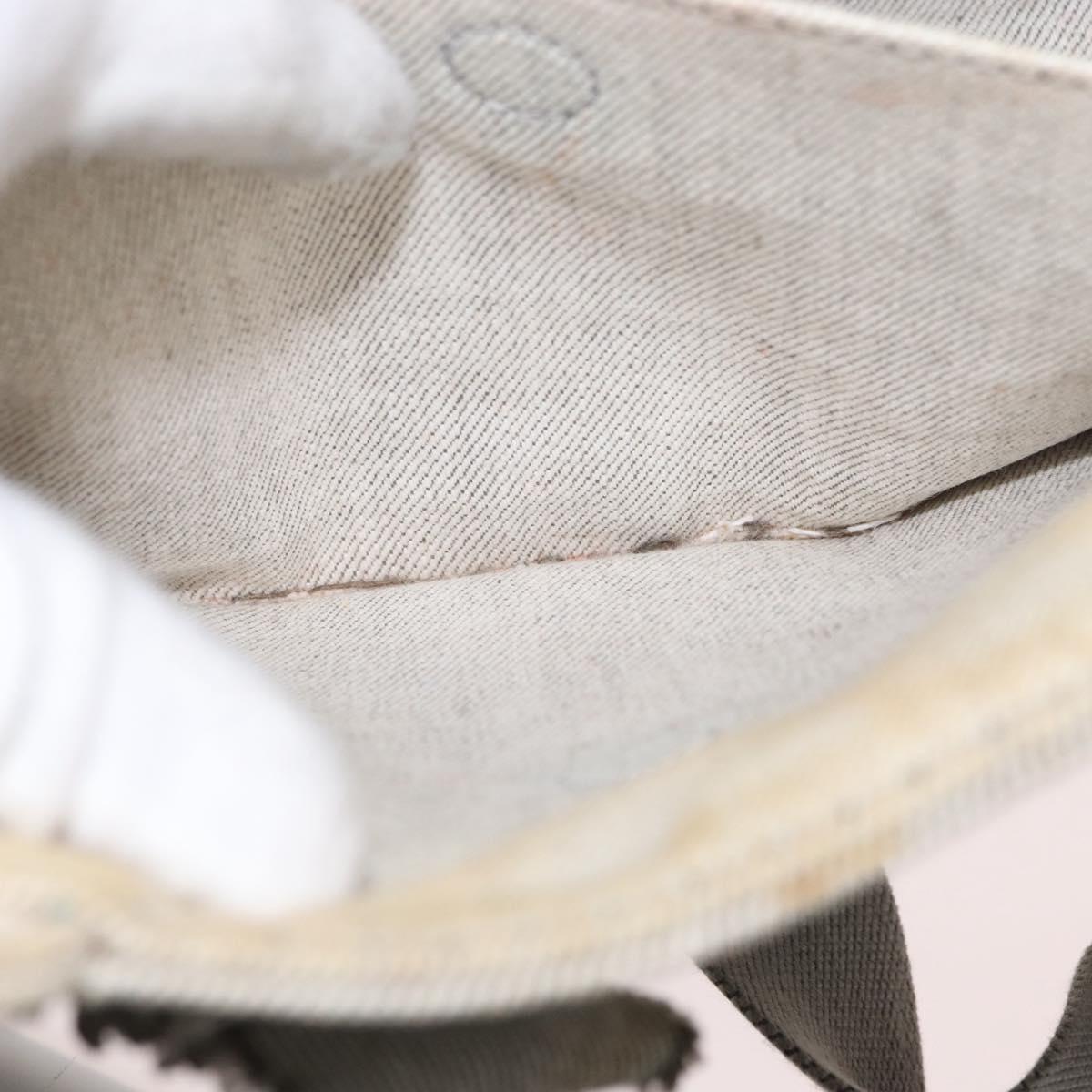PRADA Canapa PM Hand Bag Canvas 2way Gray Gold Auth 162339