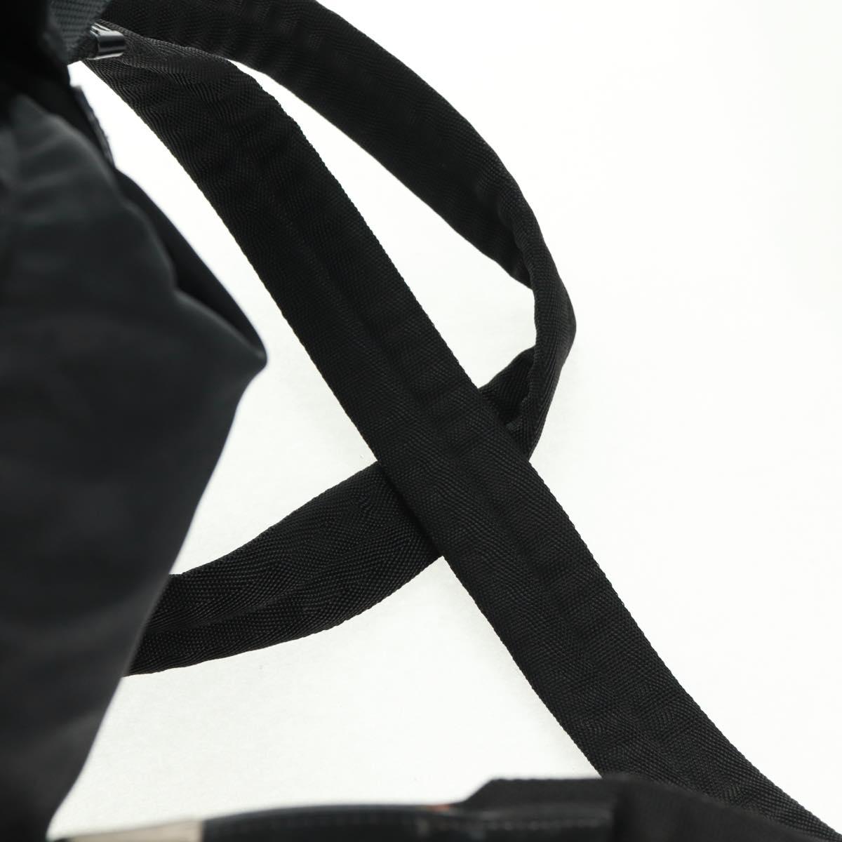 PRADA Backpack Nylon Black Silver Auth 162340A
