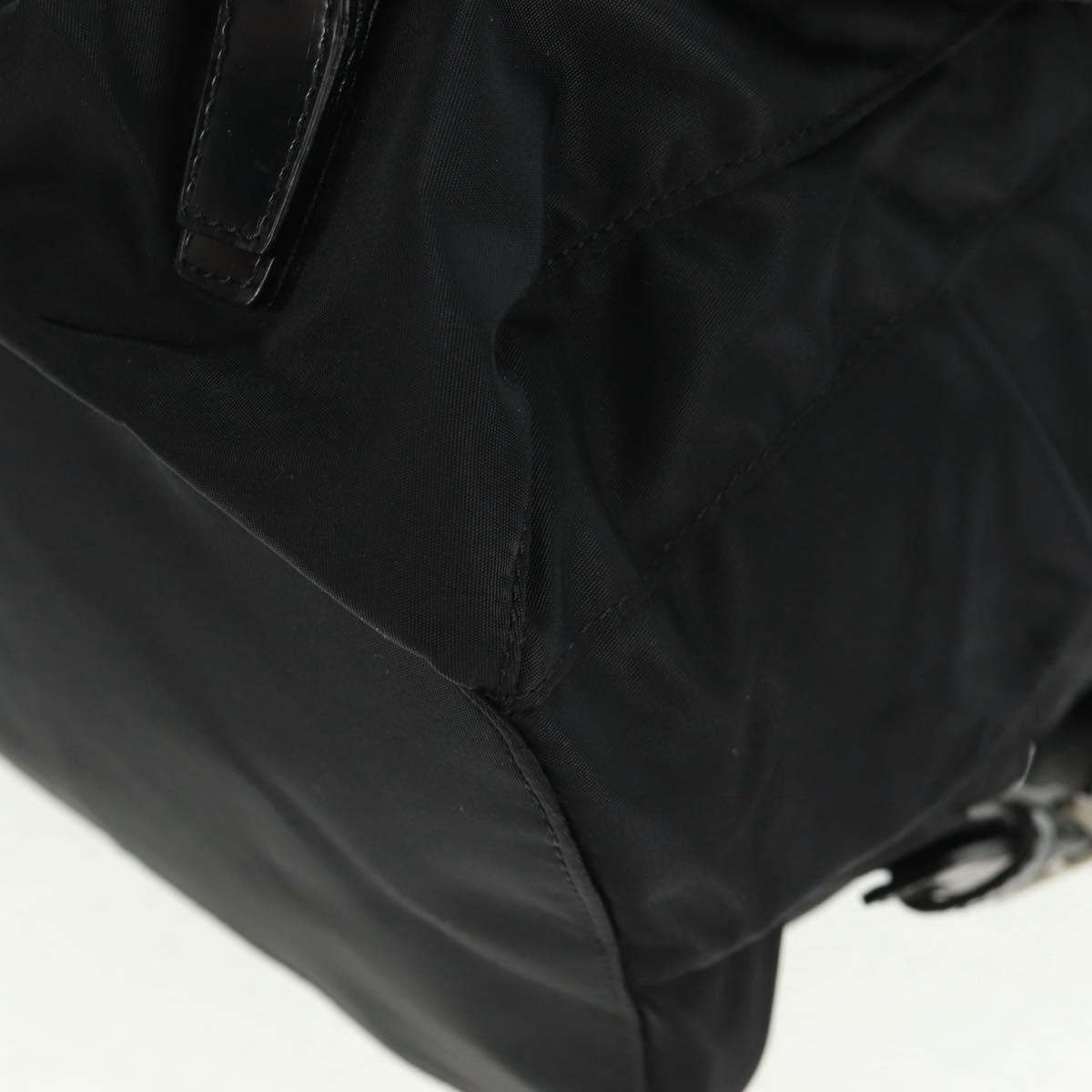 PRADA Backpack Nylon Black Silver Auth 162340A
