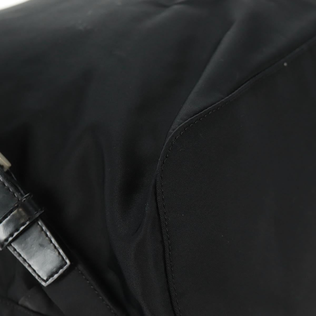 PRADA Backpack Nylon Black Silver Auth 162340A