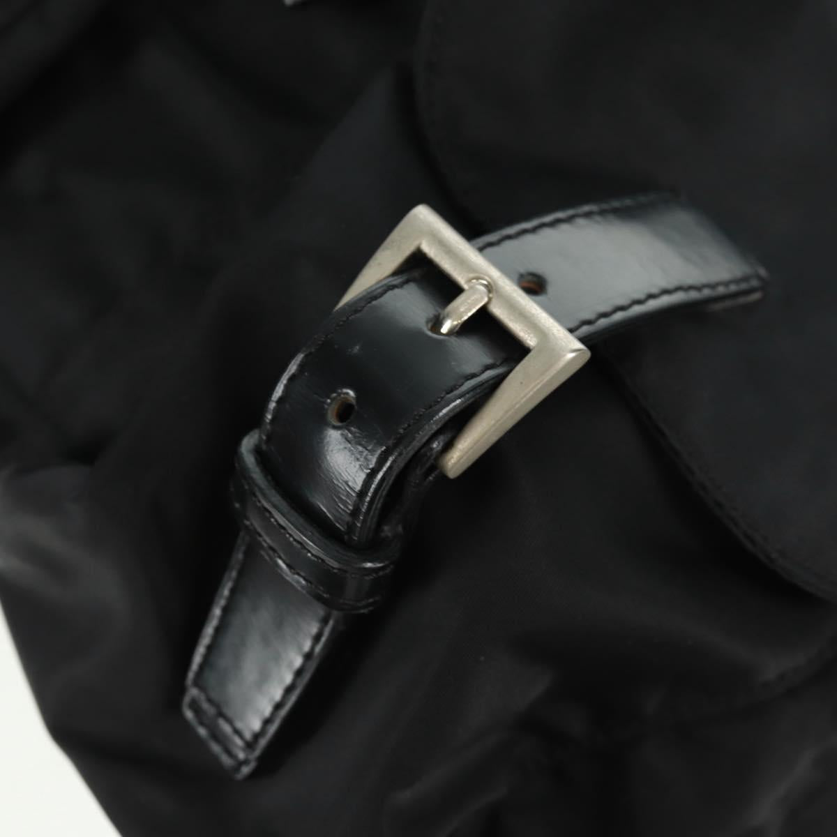 PRADA Backpack Nylon Black Silver Auth 162340A
