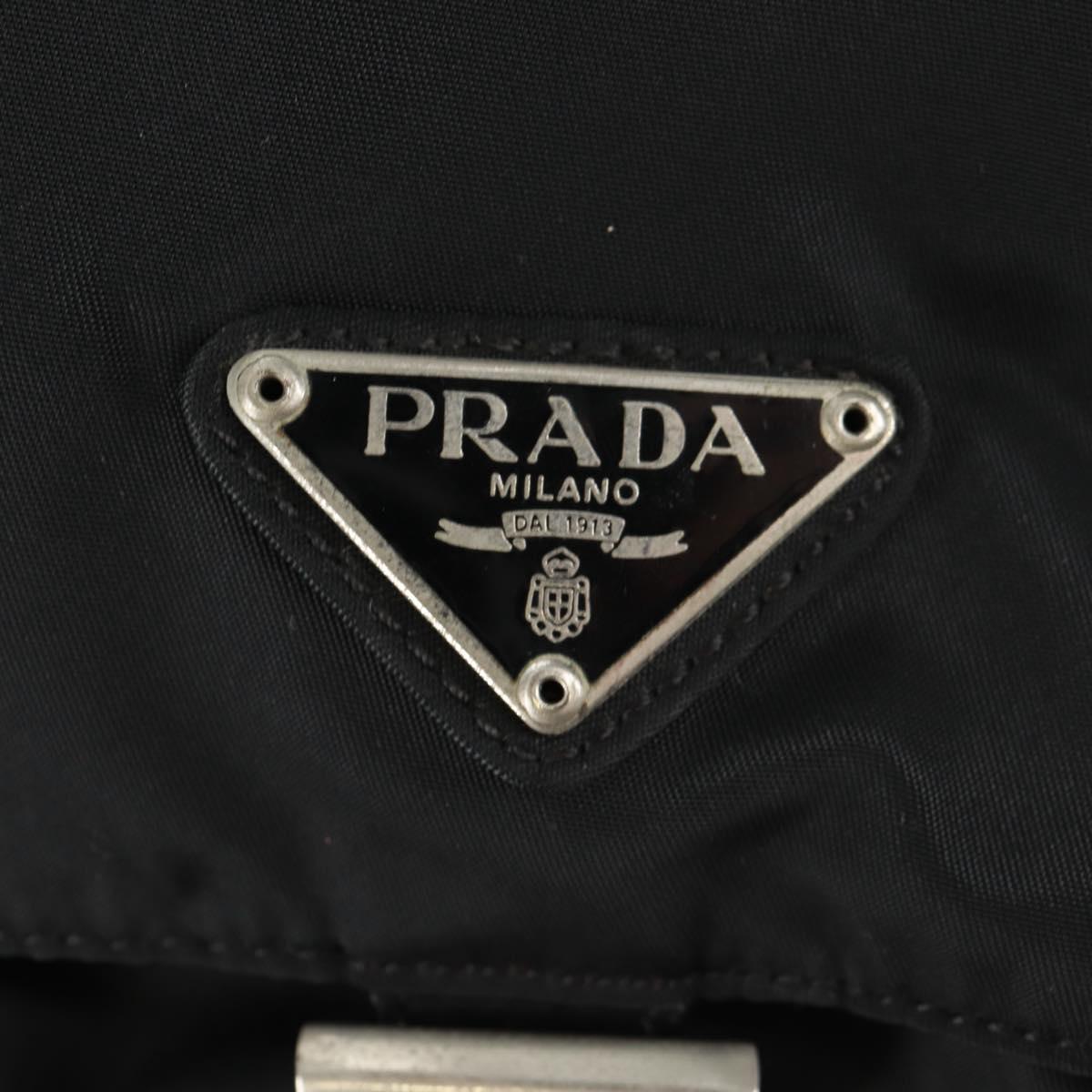 PRADA Backpack Nylon Black Silver Auth 162340A