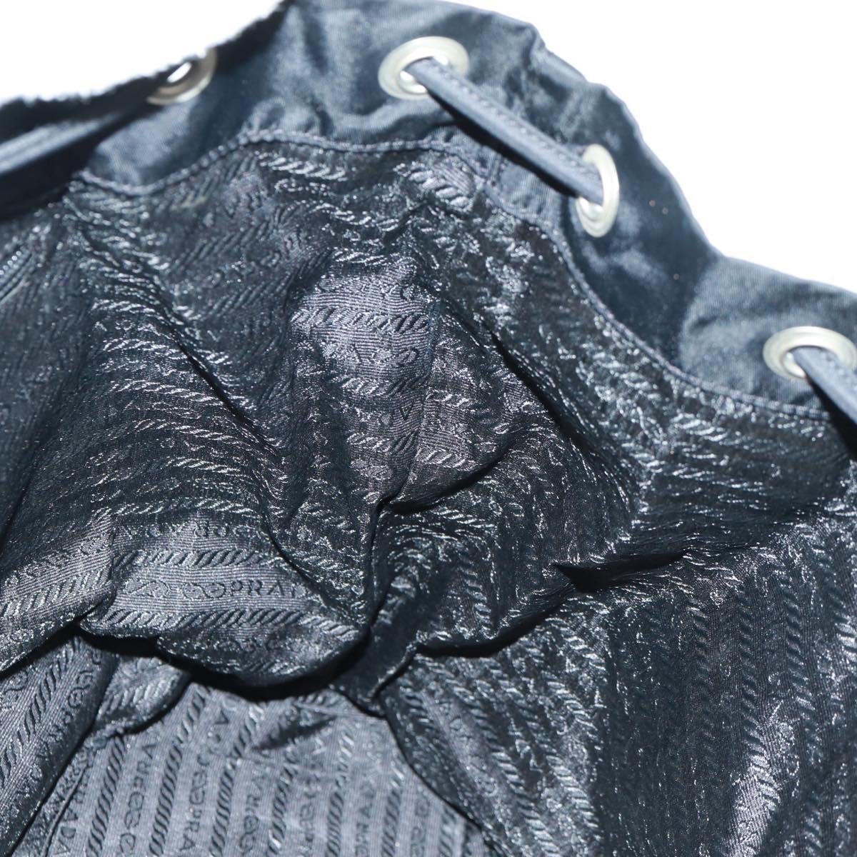 PRADA Backpack Nylon Black Silver Auth 162340A
