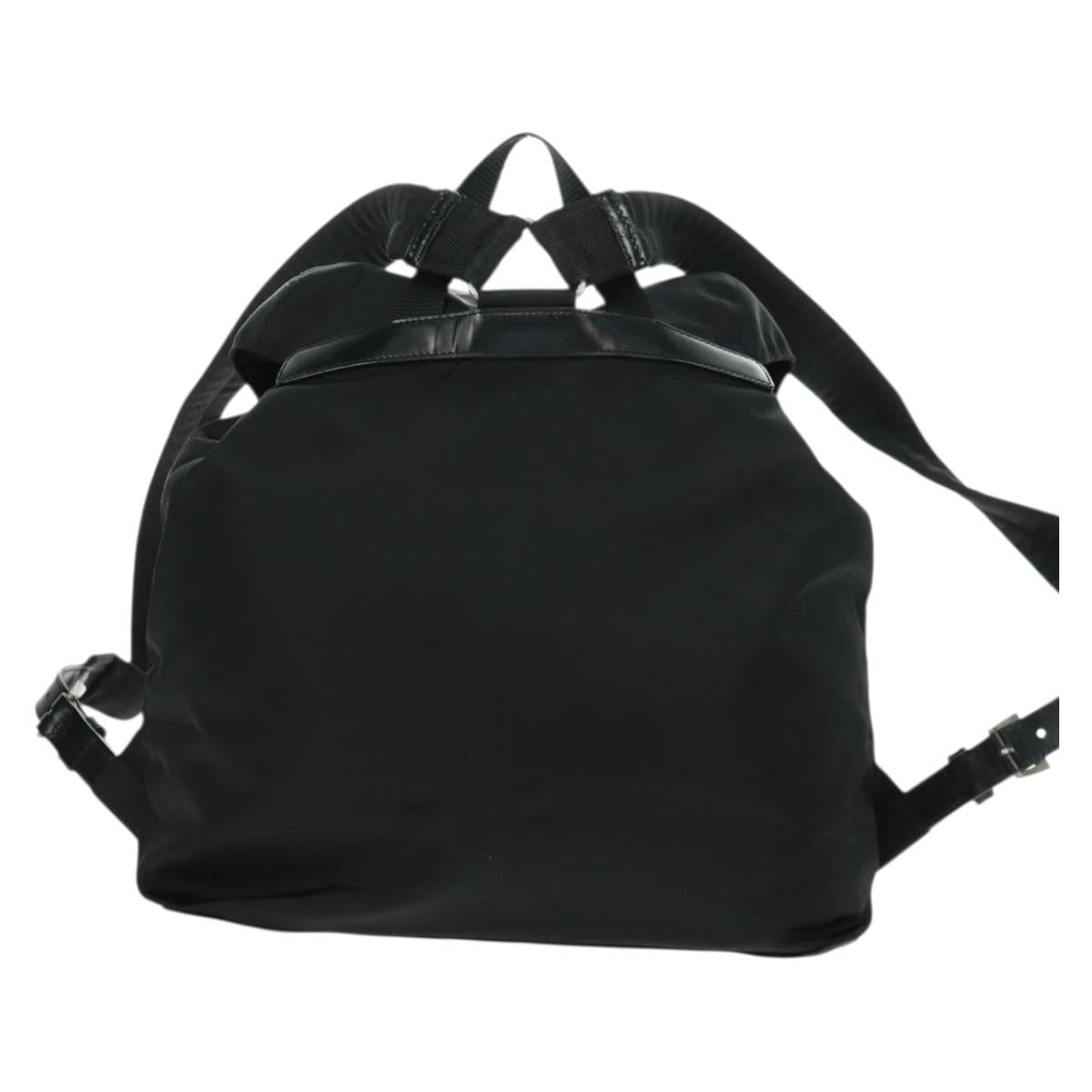 PRADA Backpack Nylon Black Silver Auth 162340A