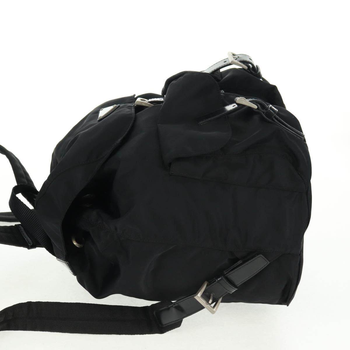 PRADA Backpack Nylon Black Silver Auth 162340A
