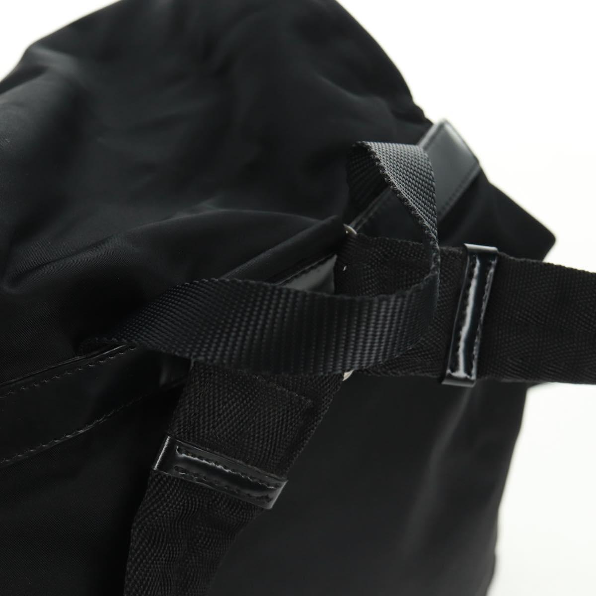 PRADA Backpack Nylon Black Silver Auth 162340A