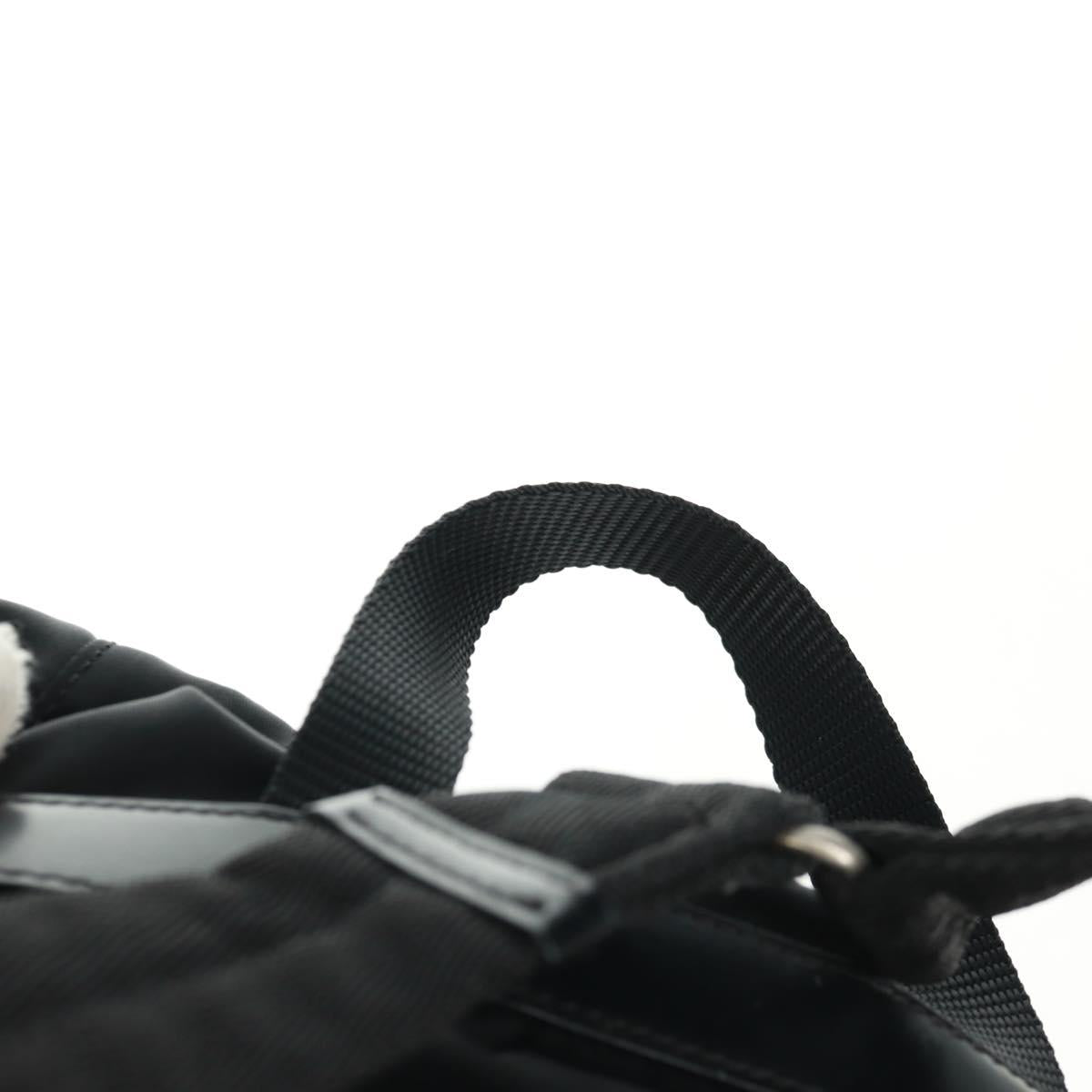 PRADA Backpack Nylon Black Silver Auth 162340A