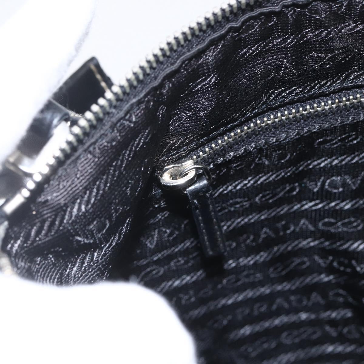 PRADA Shoulder Bag Nylon Black Silver Auth 162342