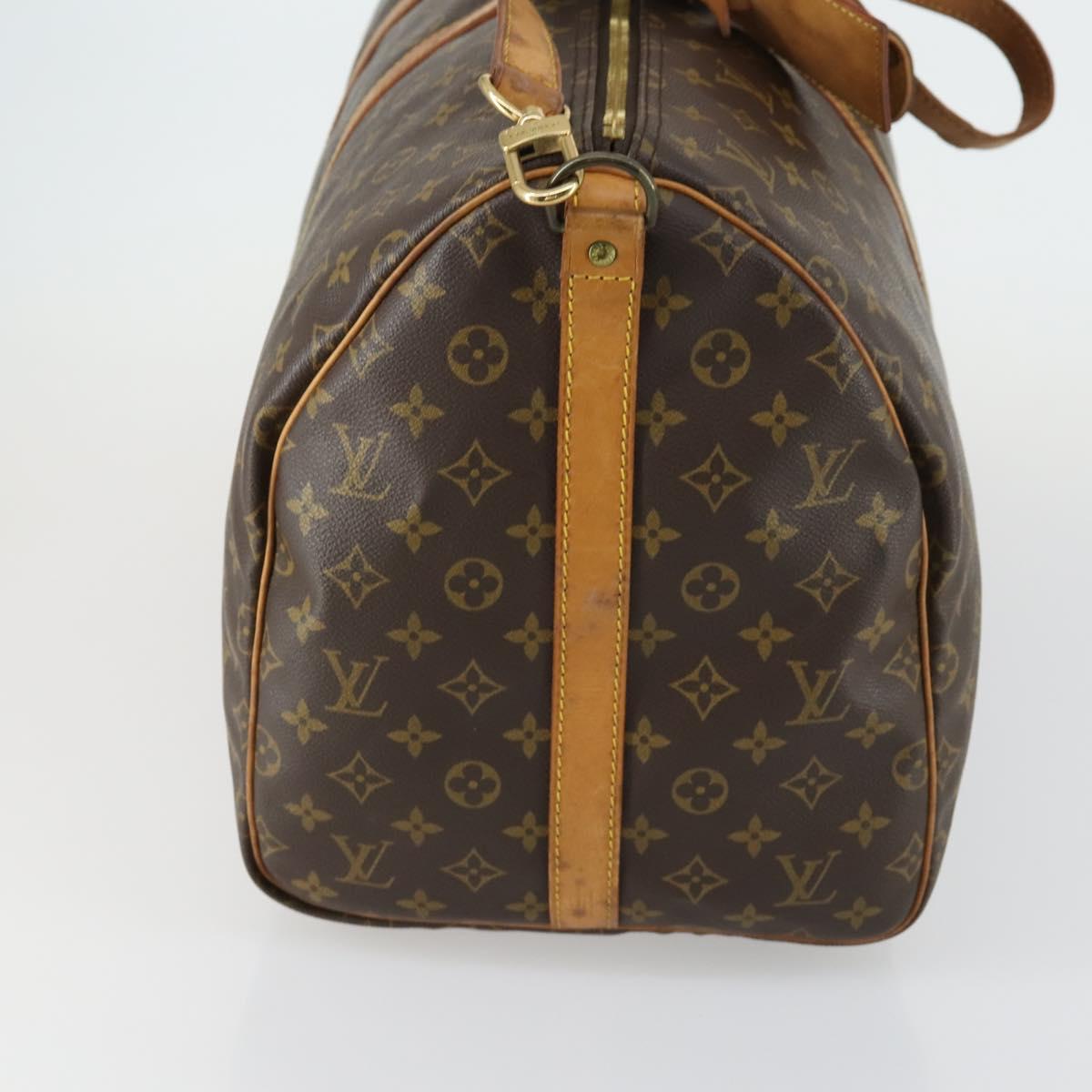 LOUIS VUITTON Monogram Keepall Bandouliere 55 Boston Bag M41414 LV Auth 162347