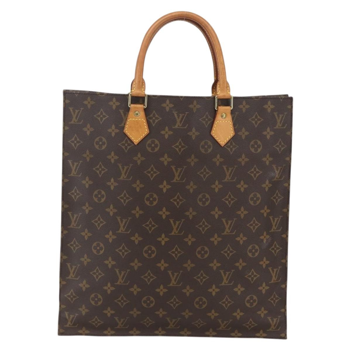 LOUIS VUITTON Monogram Sac Plat Hand Bag M51140 LV Auth 162353