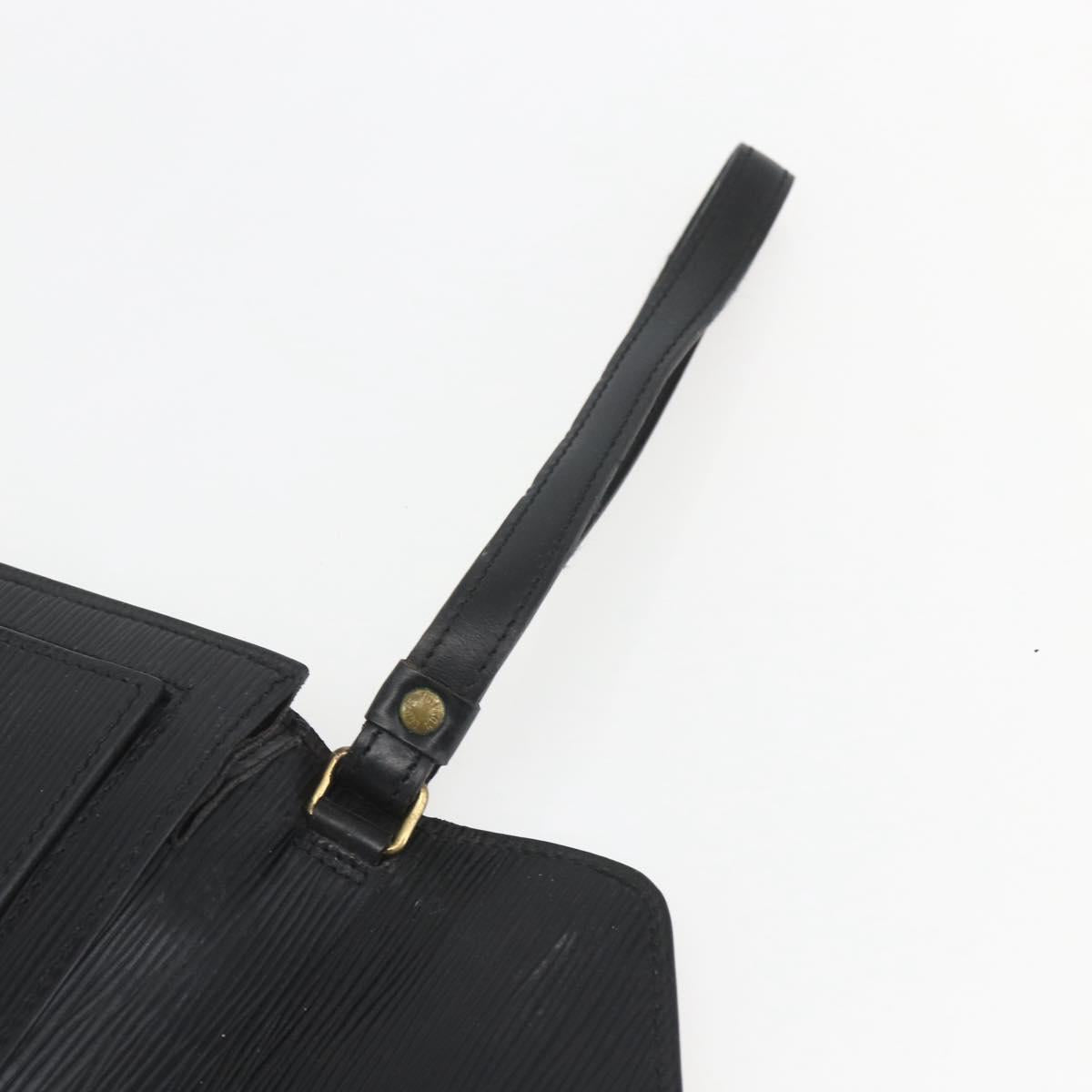 LOUIS VUITTON Epi Serie Dragonne Clutch Bag Black Noir M52612 LV Auth 162373