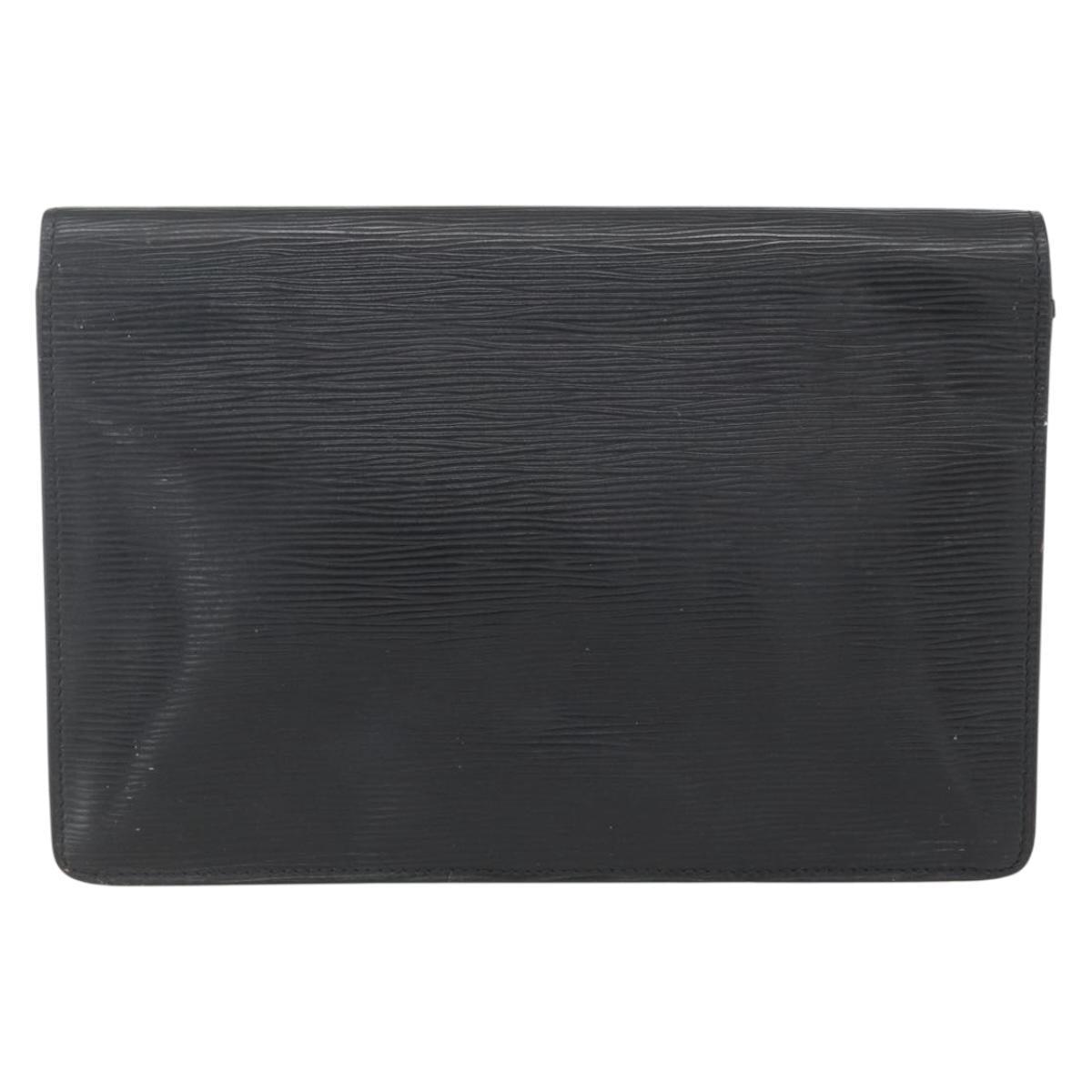 LOUIS VUITTON Epi Serie Dragonne Clutch Bag Black Noir M52612 LV Auth 162373
