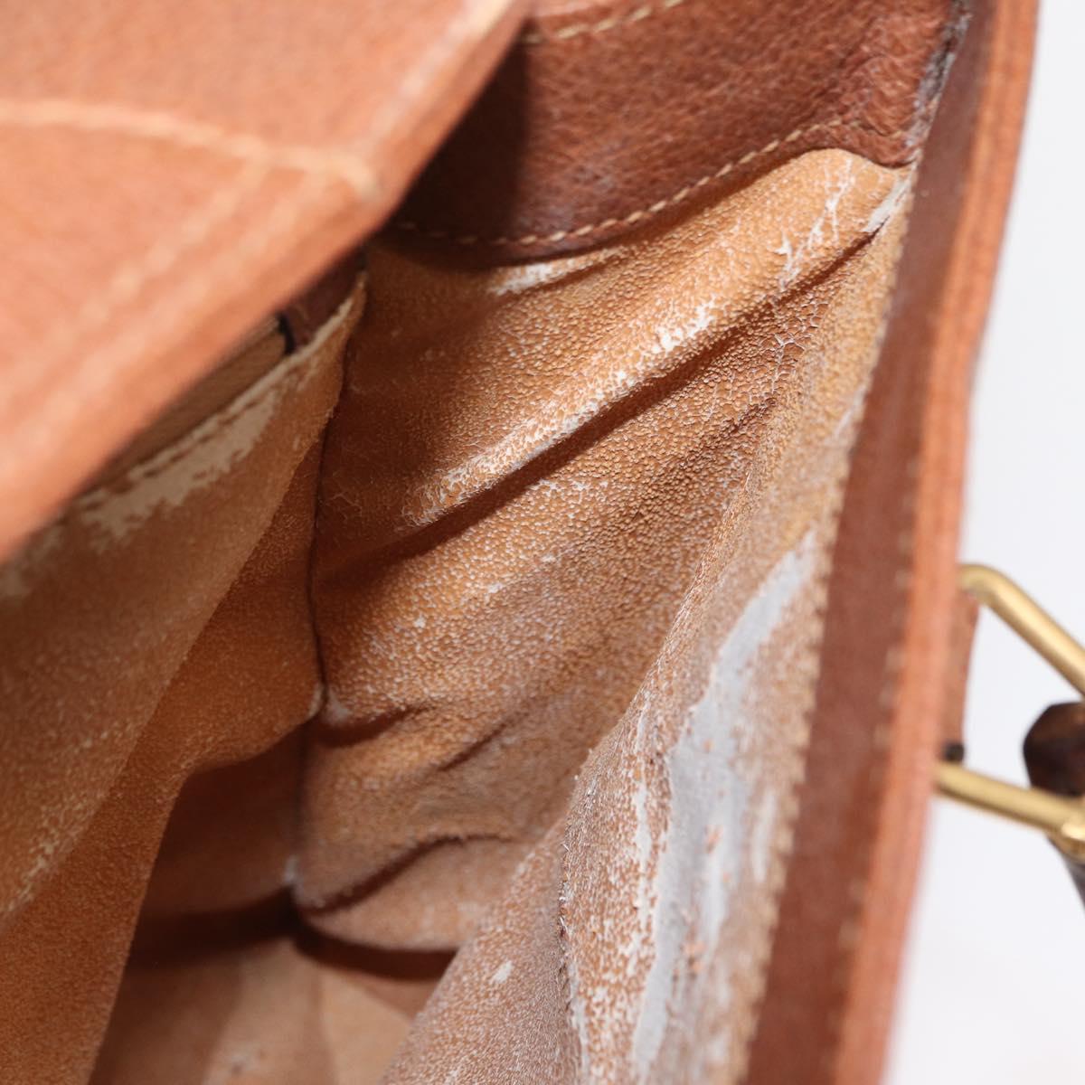 GUCCI Bamboo Tote Bag Leather Brown Gold 002 2853 0260 0 Auth 162377