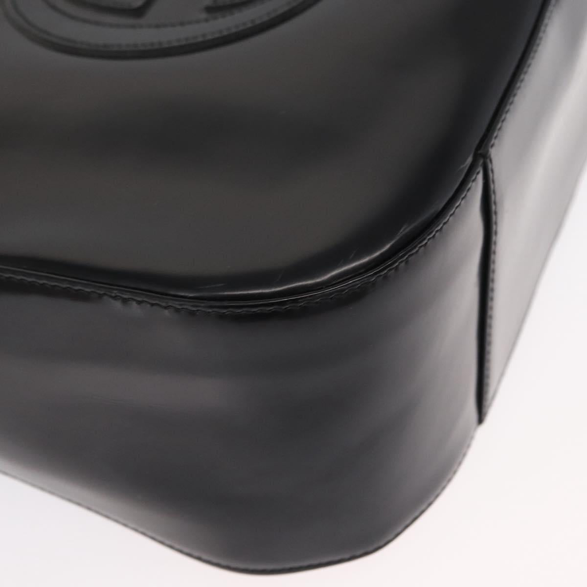 GUCCI Shoulder Bag Patent leather Black Auth 162378
