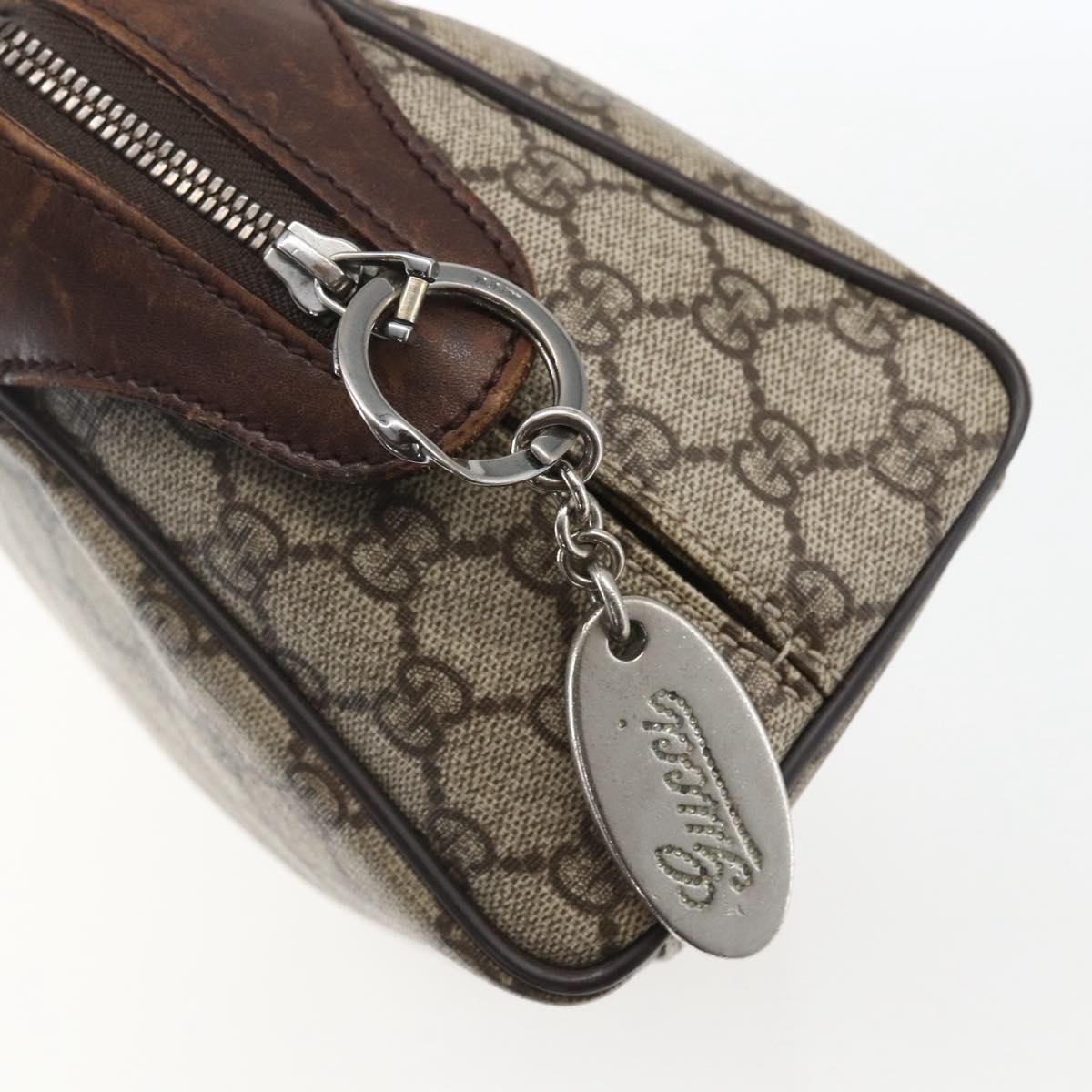 GUCCI GG Supreme Clutch Bag PVC Beige Silver 108801 Auth 162380