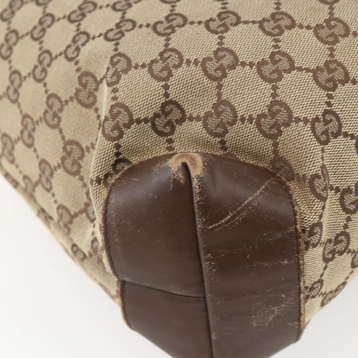 GUCCI GG Canvas Tote Bag Beige Silver 28892 Auth 162386