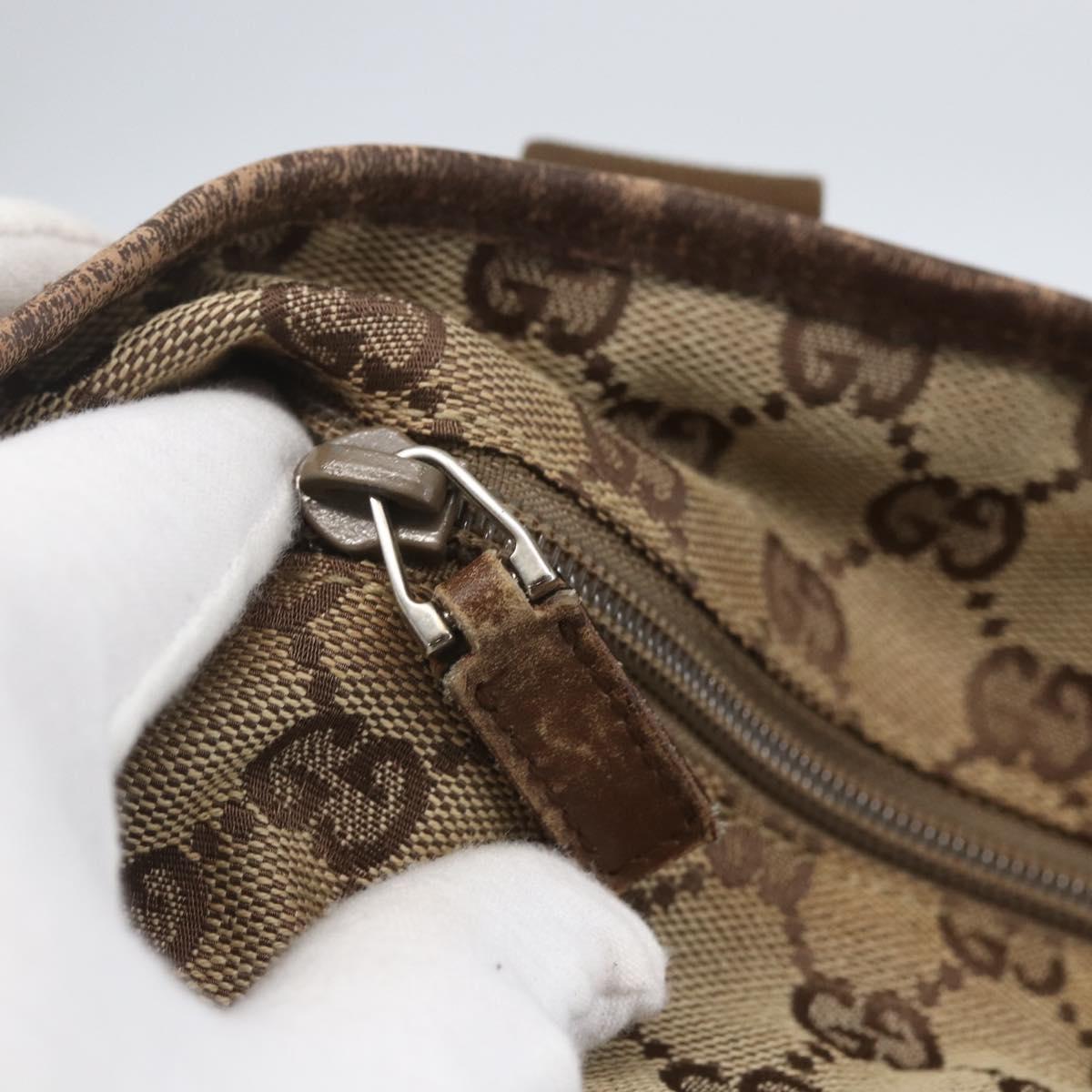 GUCCI GG Canvas Tote Bag Beige Silver 28892 Auth 162386