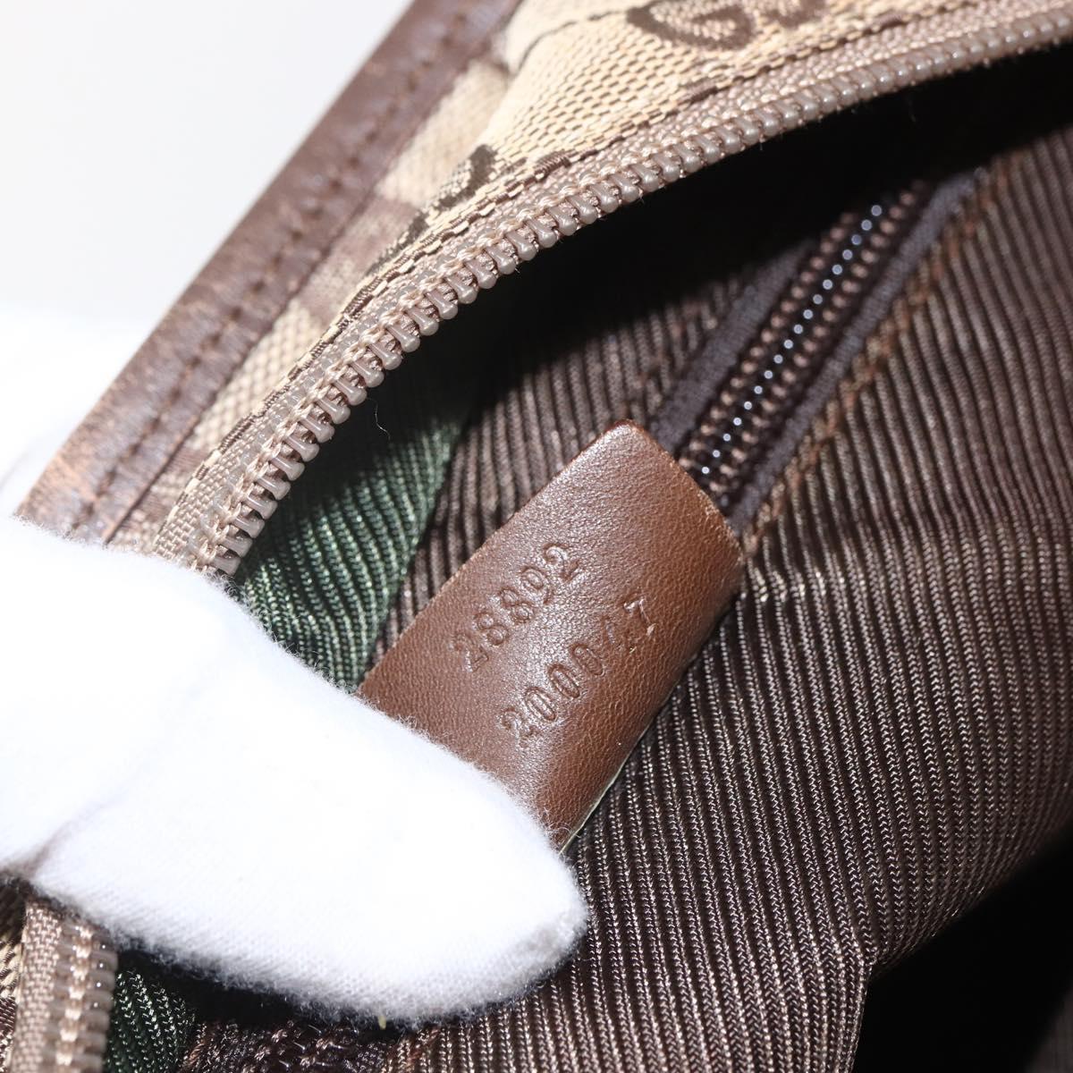 GUCCI GG Canvas Tote Bag Beige Silver 28892 Auth 162386