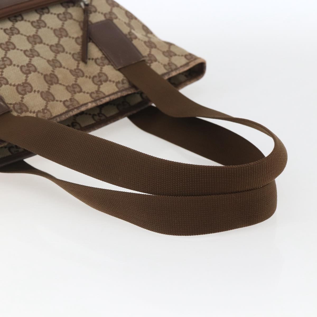 GUCCI GG Canvas Tote Bag Beige Silver 28892 Auth 162386