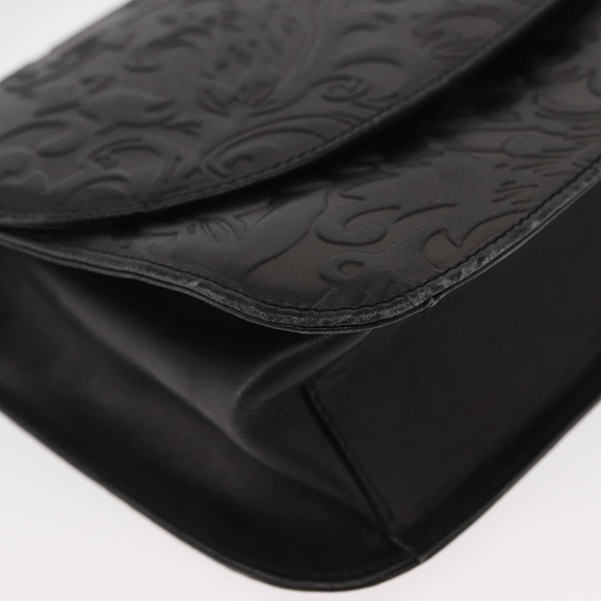 BALENCIAGA Hand Bag Leather Black Gold Auth 162410
