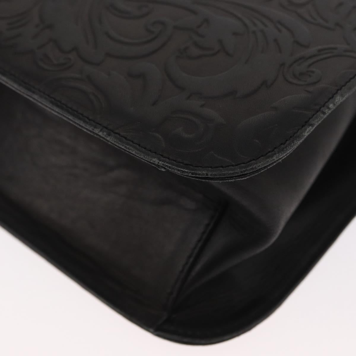 BALENCIAGA Hand Bag Leather Black Gold Auth 162410