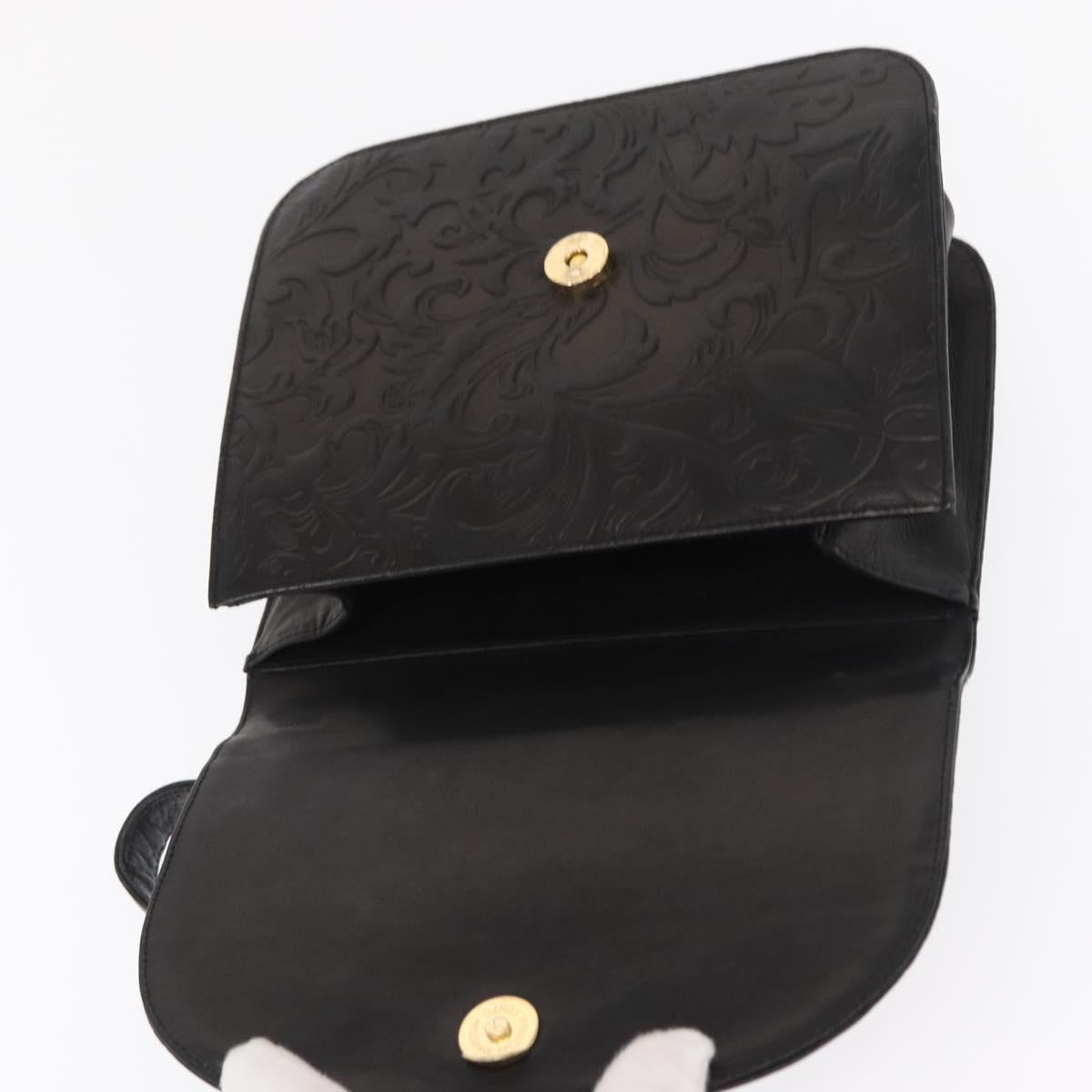 BALENCIAGA Hand Bag Leather Black Gold Auth 162410