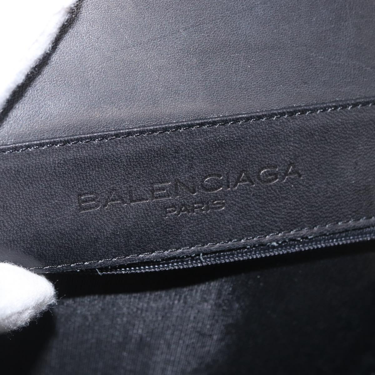 BALENCIAGA Hand Bag Leather Black Gold Auth 162410