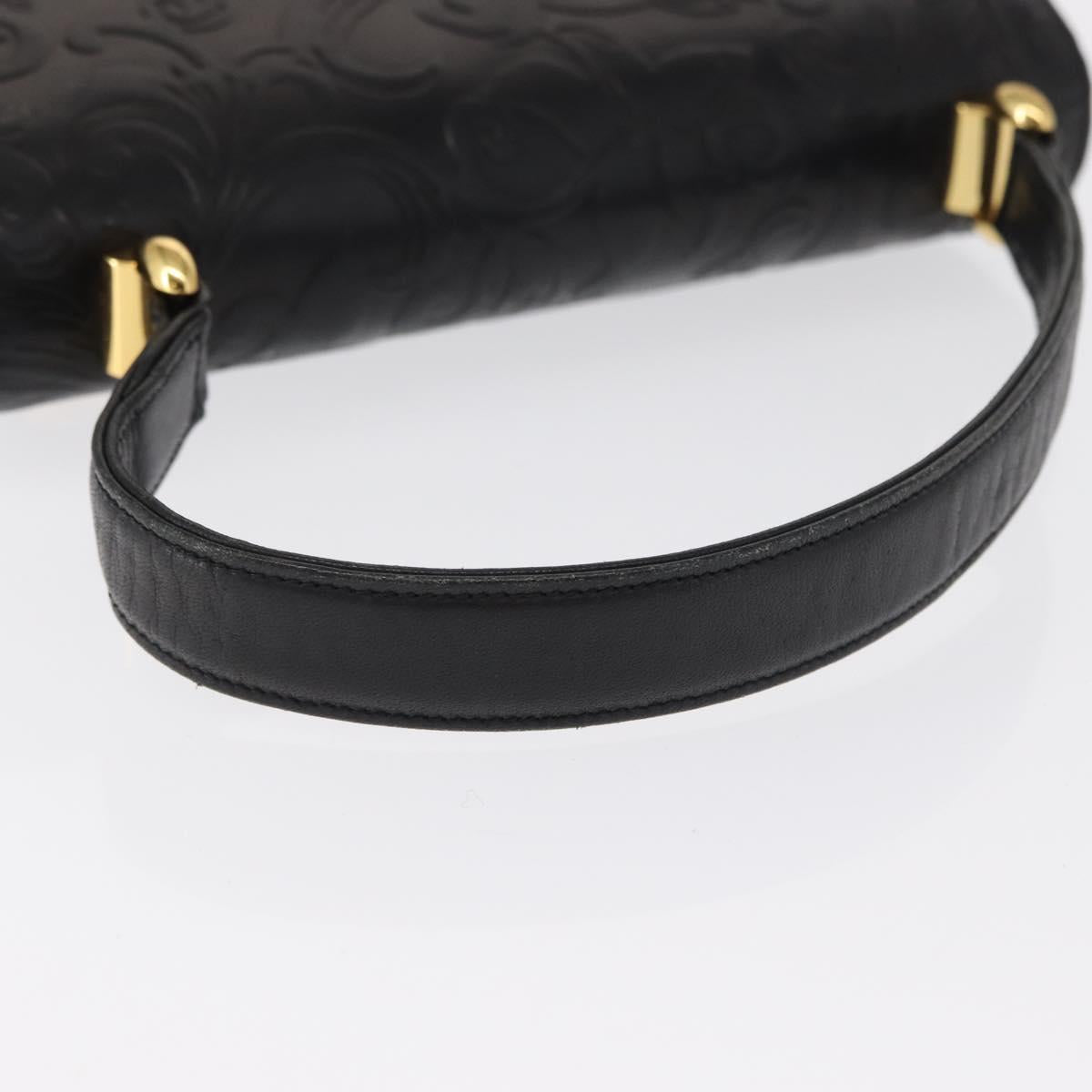 BALENCIAGA Hand Bag Leather Black Gold Auth 162410