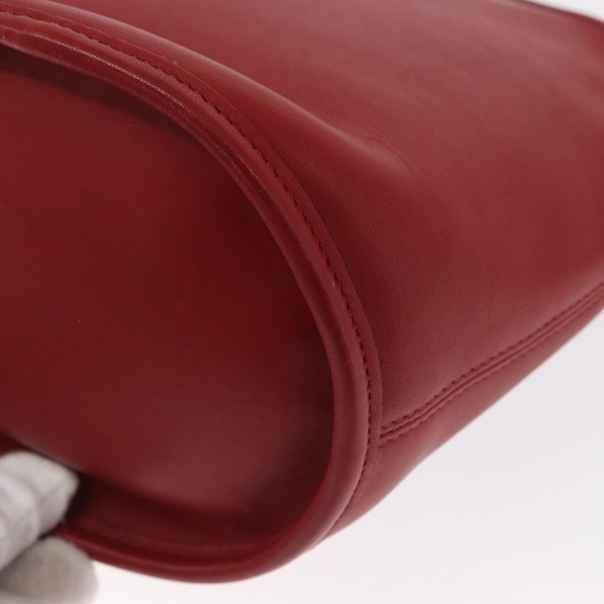Coach Shoulder Bag Leather Red Gold Auth 162414