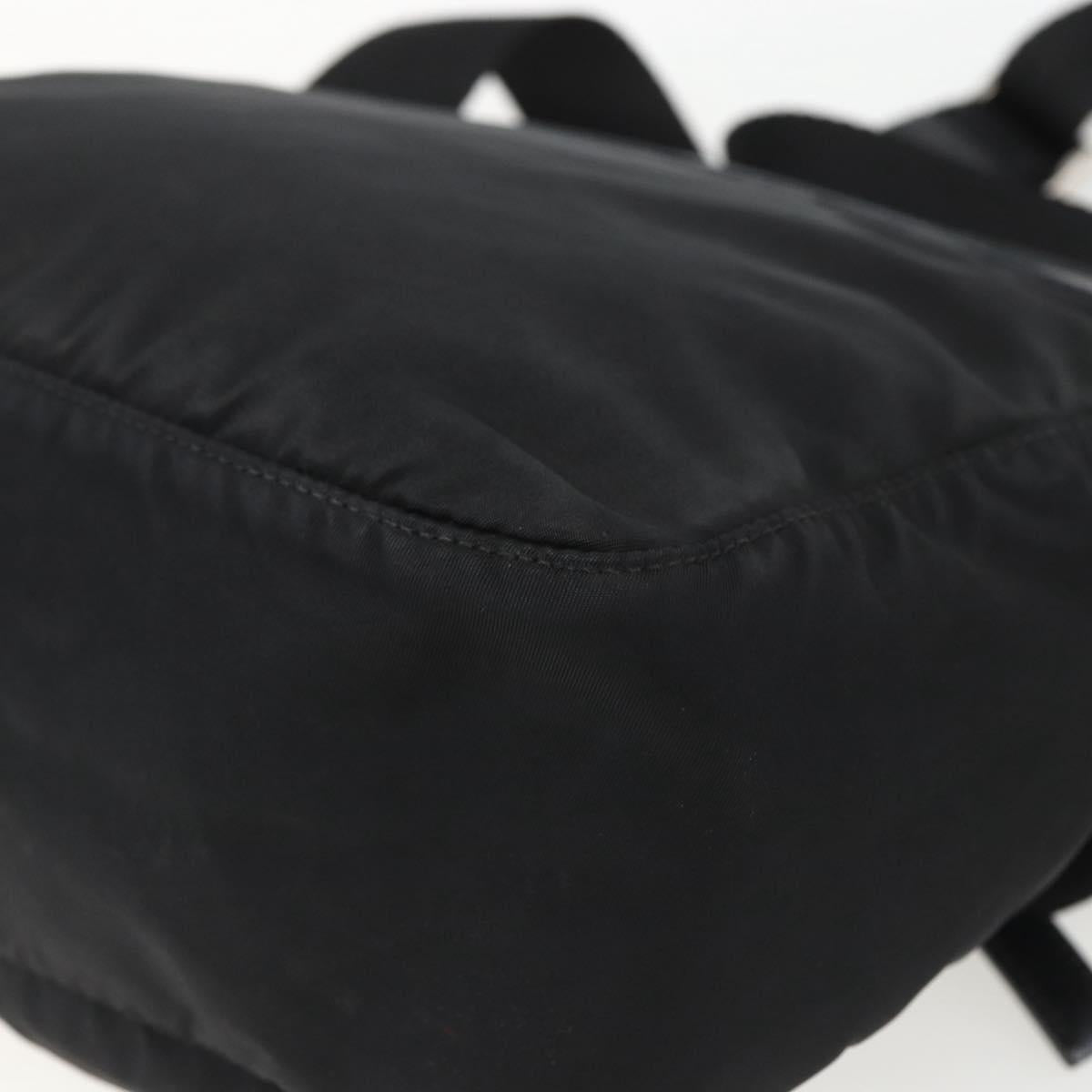 PRADA Shoulder Bag Nylon Black Silver Auth 162419