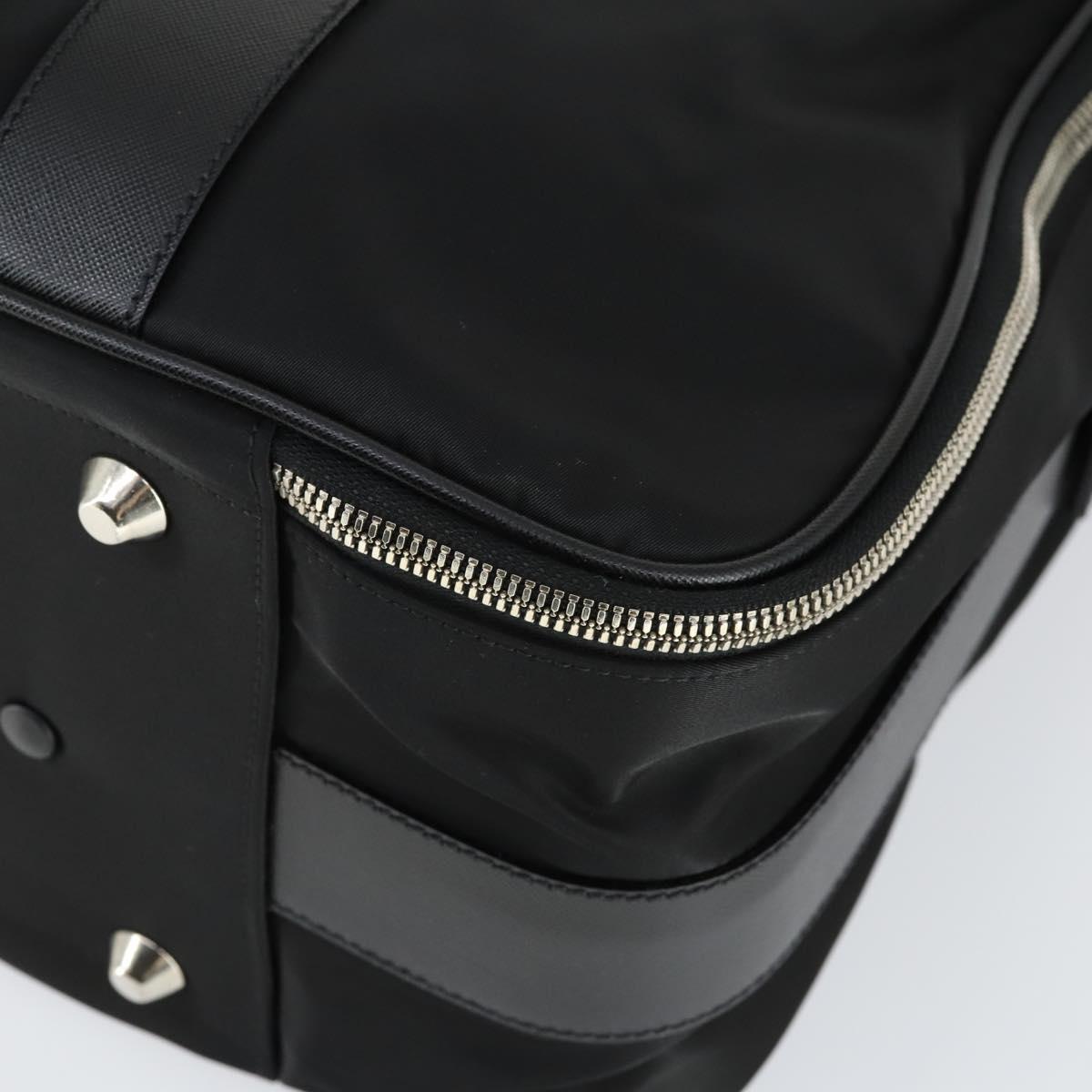 PRADA Suitcase Nylon Black Silver Auth 162425