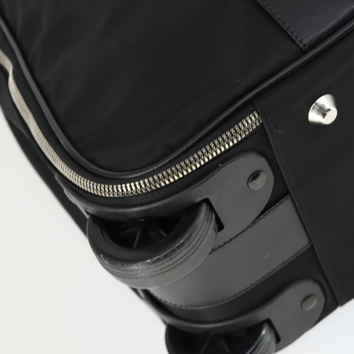 PRADA Suitcase Nylon Black Silver Auth 162425