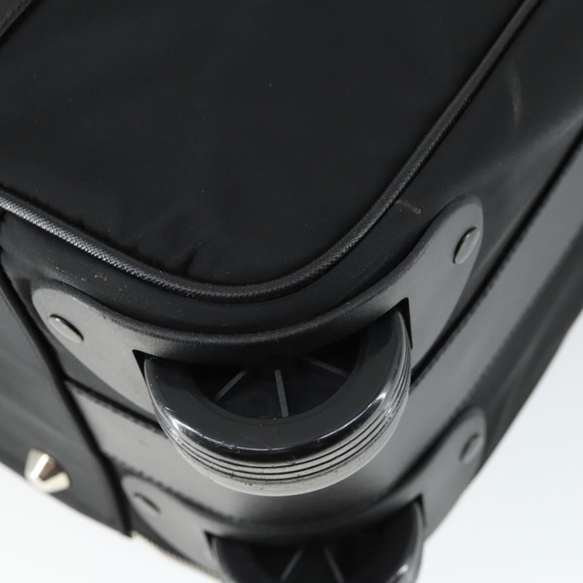 PRADA Suitcase Nylon Black Silver Auth 162425