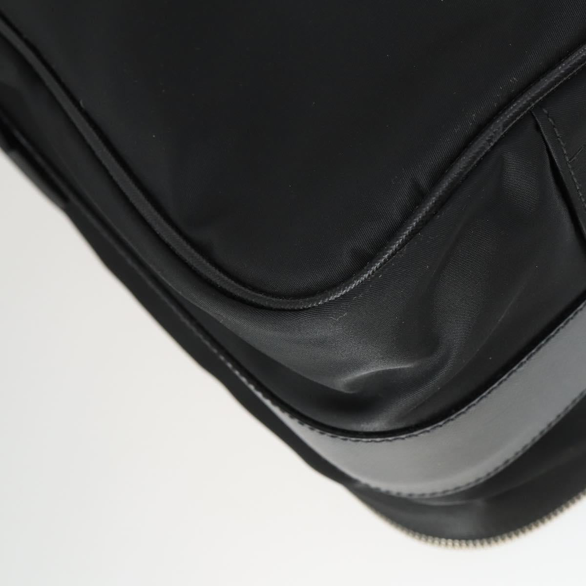 PRADA Suitcase Nylon Black Silver Auth 162425