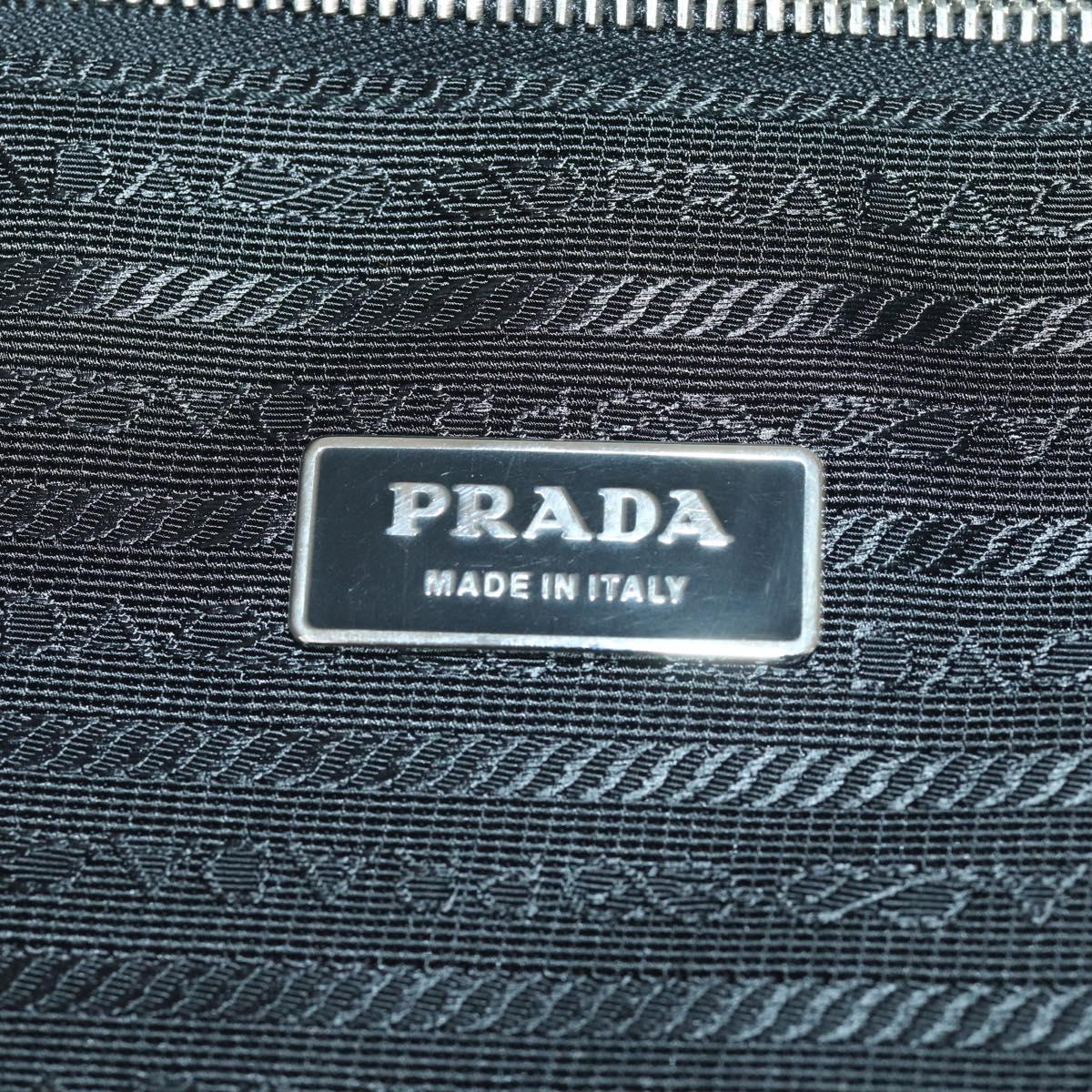 PRADA Suitcase Nylon Black Silver Auth 162425