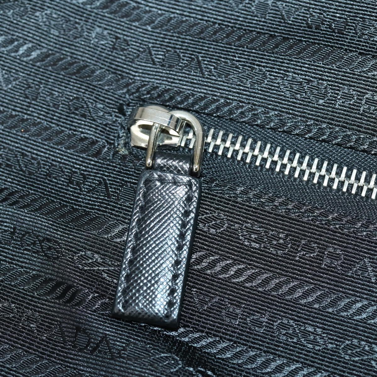 PRADA Suitcase Nylon Black Silver Auth 162425