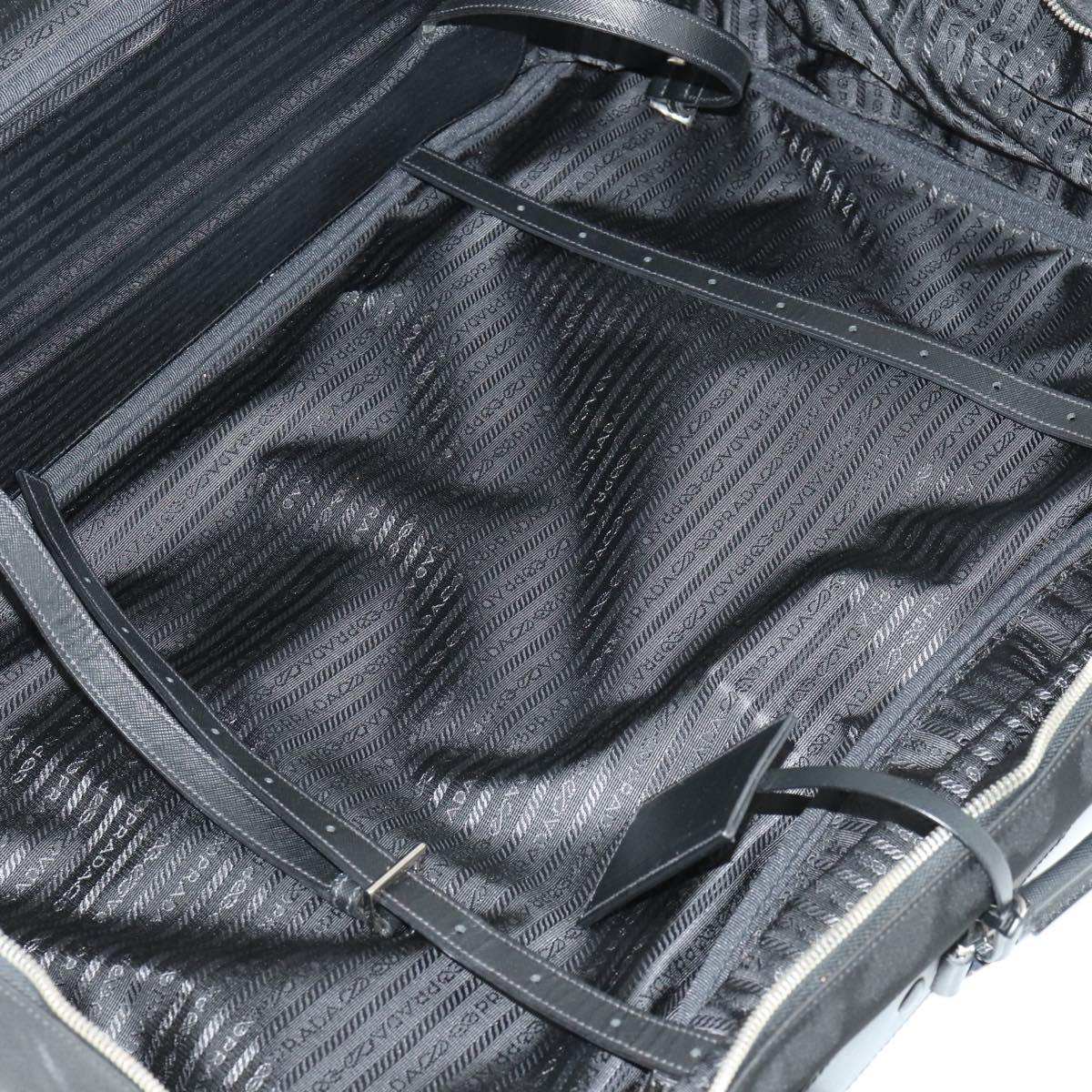 PRADA Suitcase Nylon Black Silver Auth 162425