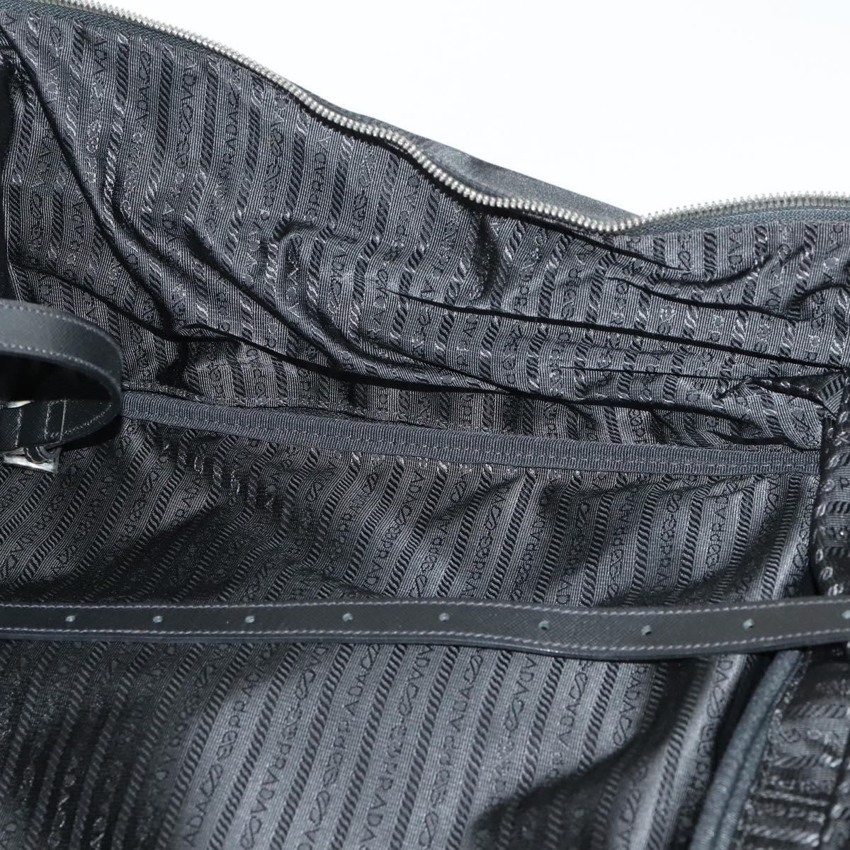 PRADA Suitcase Nylon Black Silver Auth 162425