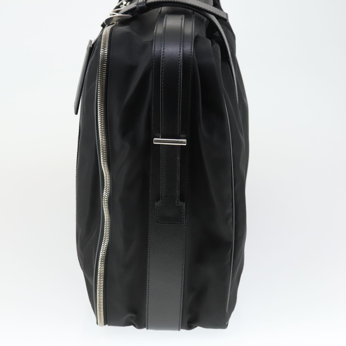 PRADA Suitcase Nylon Black Silver Auth 162425