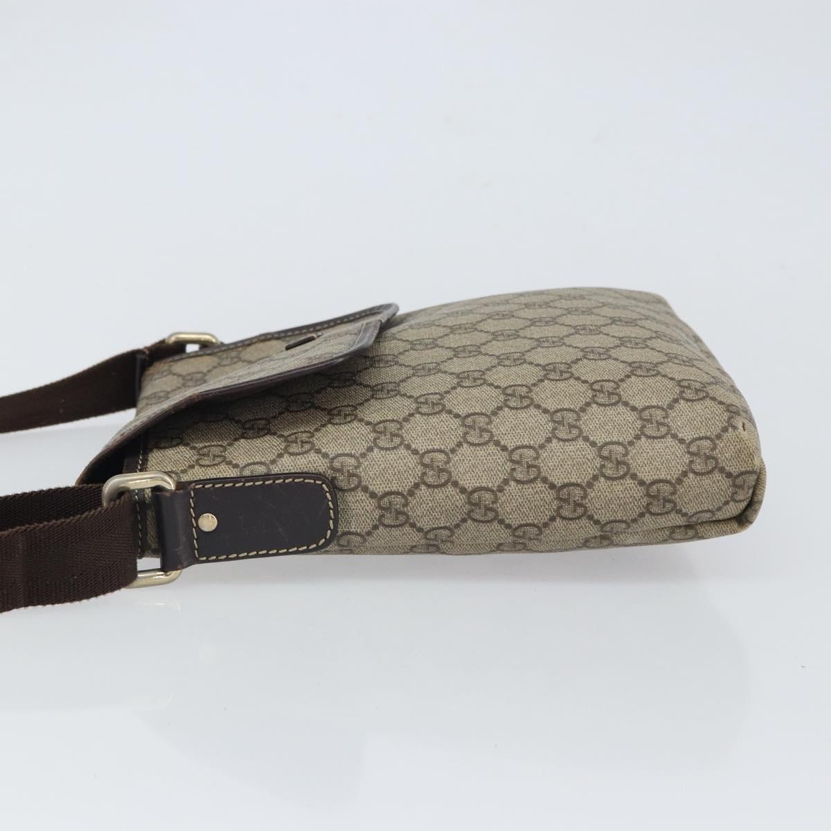 GUCCI GG Supreme Shoulder Bag PVC Beige 223666 Auth 162452