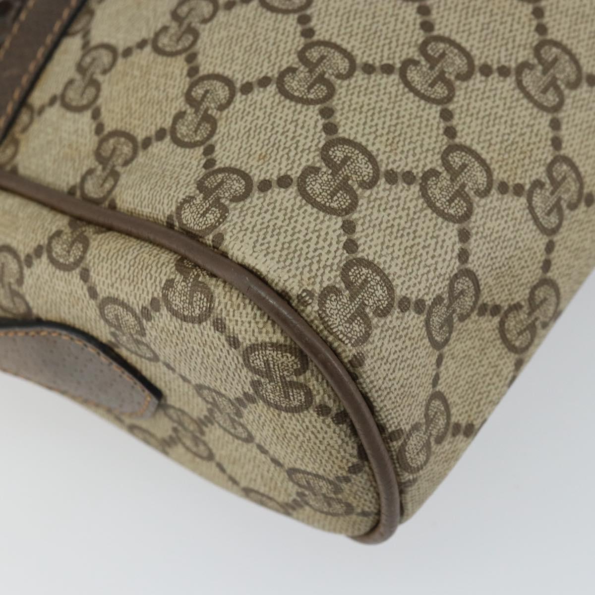 GUCCI GG Supreme Web Sherry Line Bag PVC Beige Gold 24 02 005 Auth 162455