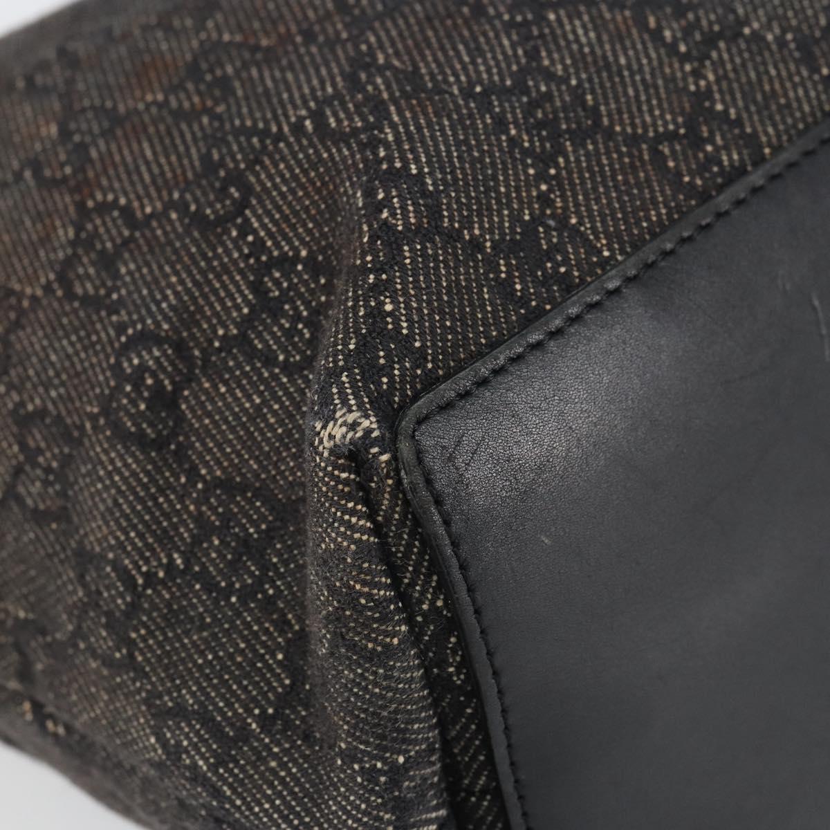 GUCCI GG Canvas Tote Bag Black Silver 31243 Auth 162518