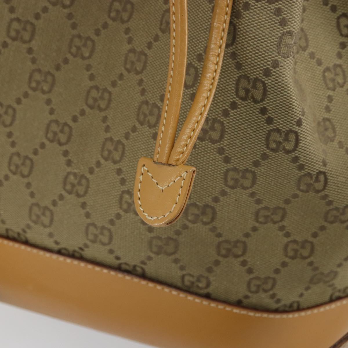 GUCCI GG Canvas Shoulder Bag Beige Gold Auth 162519