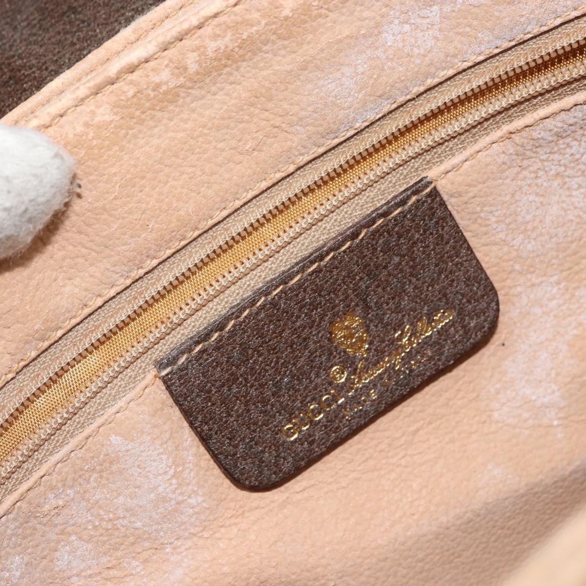 GUCCI GG Supreme Web Sherry Line Bag PVC Beige Gold 904 02 084 Auth 162521